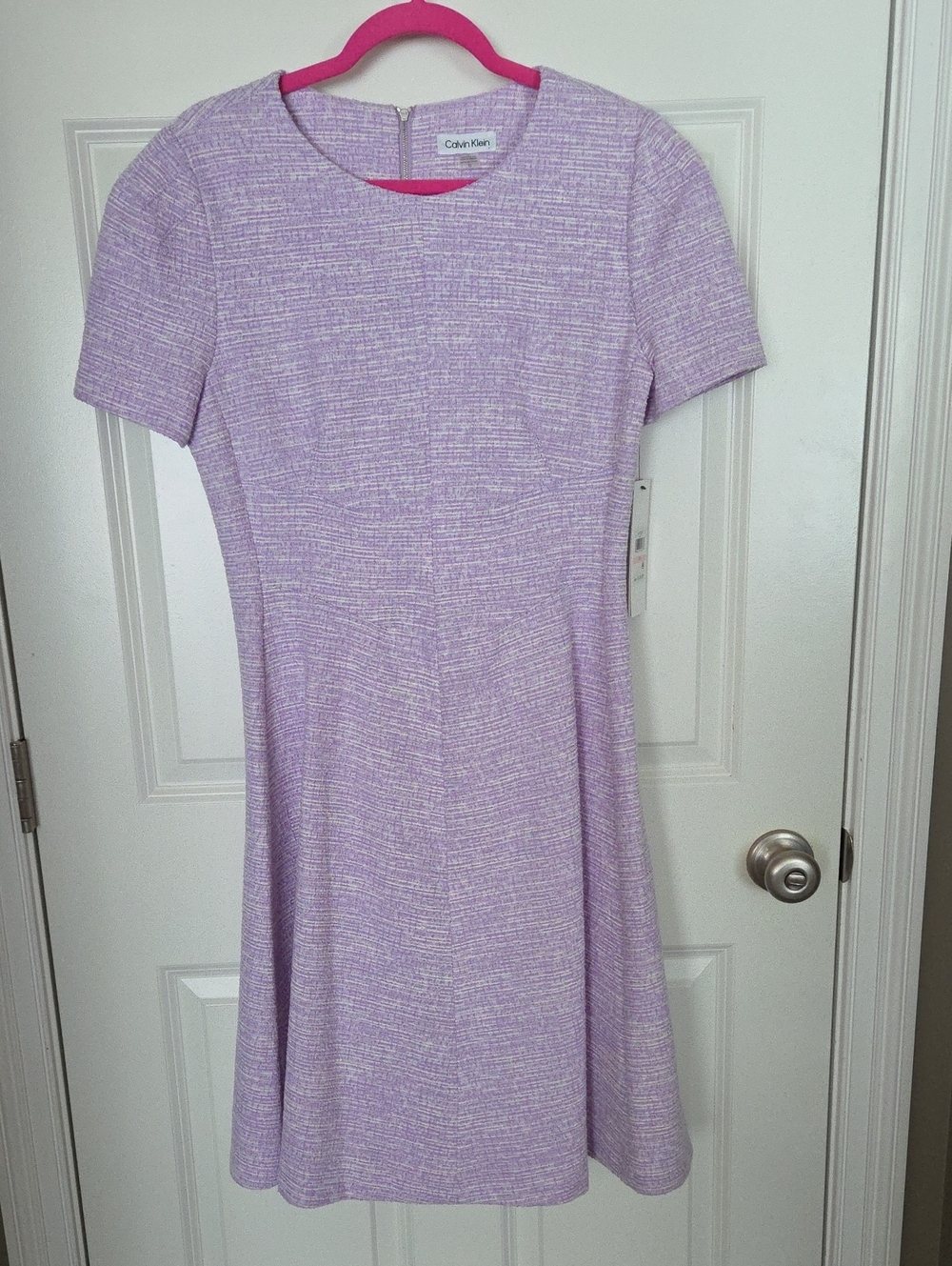 Calvin Klein Boucle Fit And Flare Dress - Picture 2 of 7